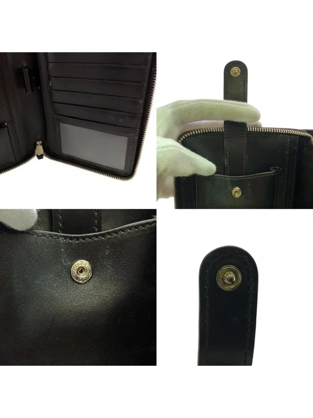 ★SOLD★ Gucci Organizer Wallet Diamante Travel Case Dark Brown - Picture 7 of 8